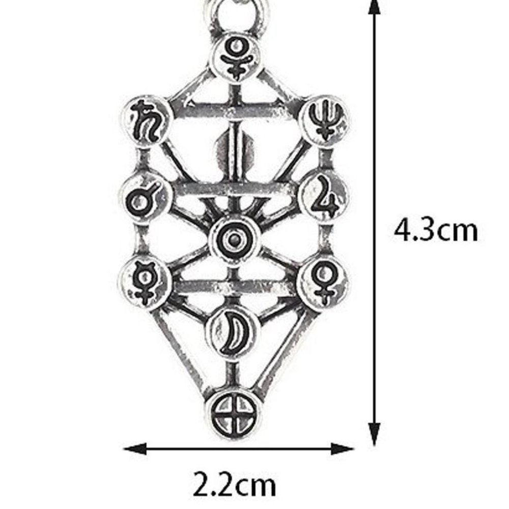LAST1- Qabalah Tree of Life Occult Silver Necklace - Picture 4 of 4
